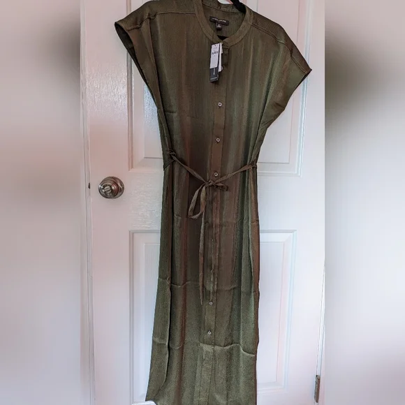 banana republic satin shirt dress Satin Maxi Shirtdress